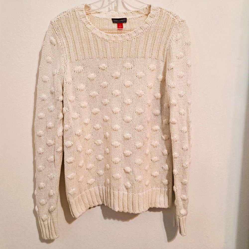 Vince Camuto Women's Crewneck Sweater Long Sleeve Knit Dots Size S